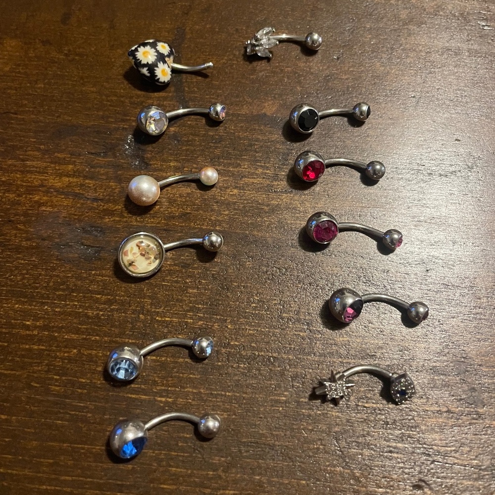 12 belly button rings